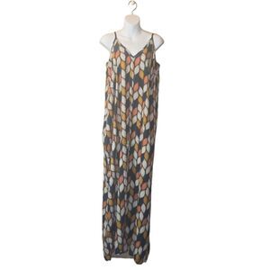Women's Maxi Dress with Shell Like Swirl Print Multicolored Bright (Fits S/M)